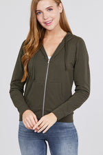 Load image into Gallery viewer, Long Sleeve Zipper French Terry Hoodie with Pockets
