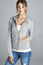 Load image into Gallery viewer, Long Sleeve Zipper French Terry Hoodie with Pockets
