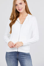 Load image into Gallery viewer, Long Sleeve Zipper French Terry Hoodie with Pockets
