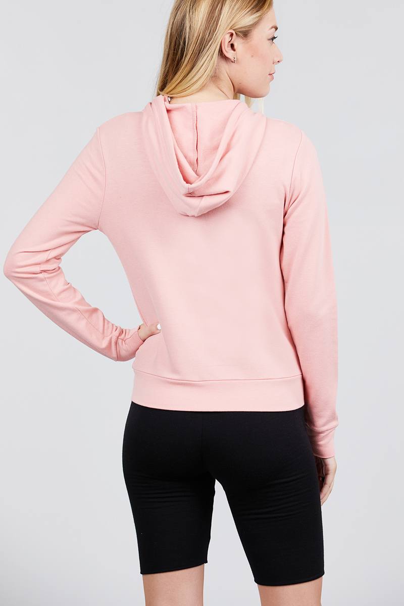 Long Sleeve Zipper French Terry Hoodie with Pockets