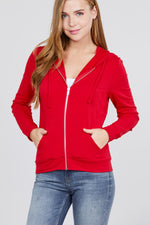 Load image into Gallery viewer, Long Sleeve Zipper French Terry Hoodie with Pockets
