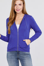 Load image into Gallery viewer, Long Sleeve Zipper French Terry Hoodie with Pockets
