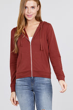 Load image into Gallery viewer, Long Sleeve Zipper French Terry Hoodie with Pockets
