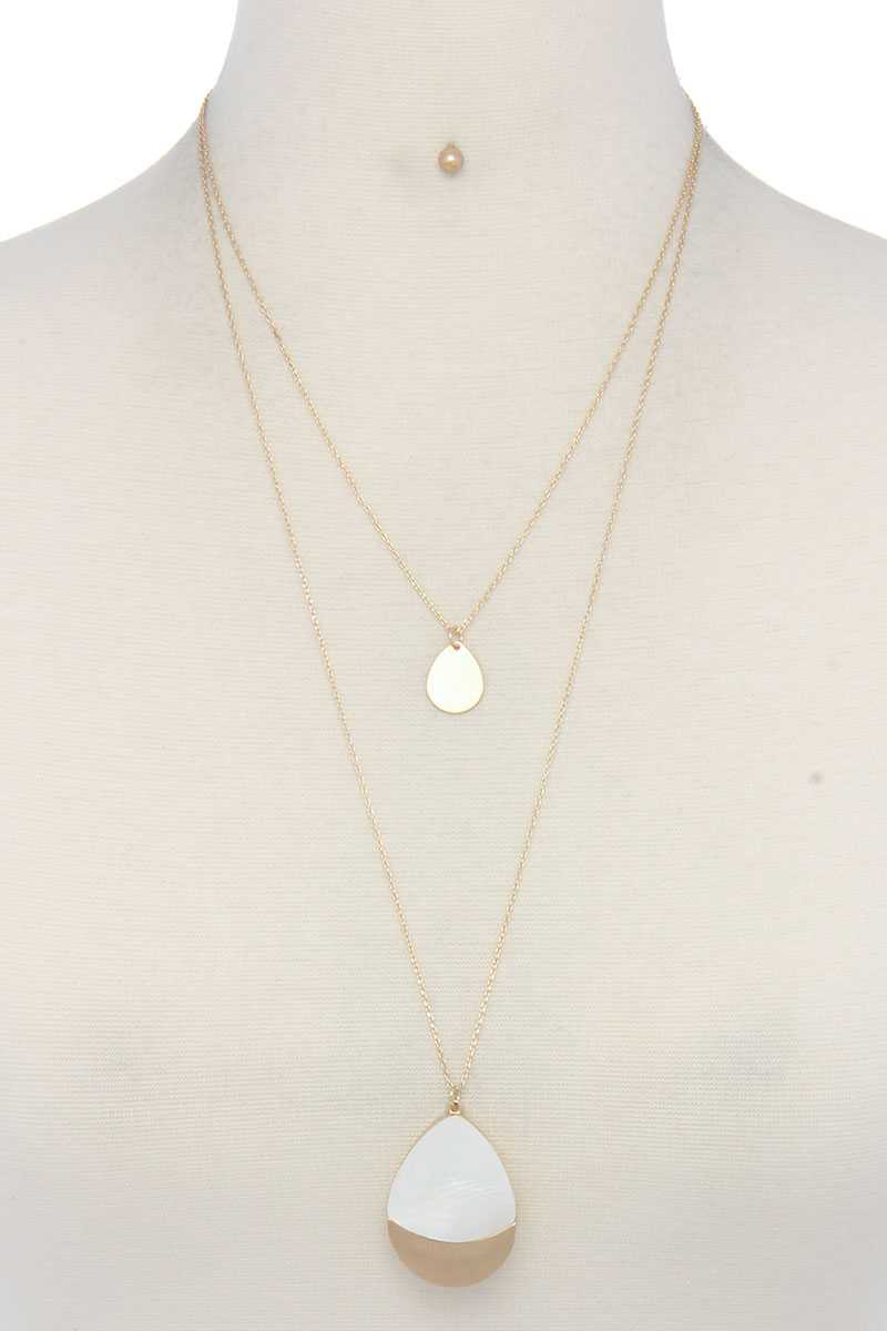 Teardrop Shape Layered Necklace