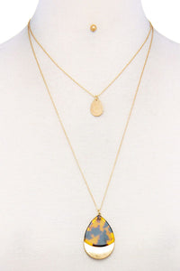 Teardrop Shape Layered Necklace