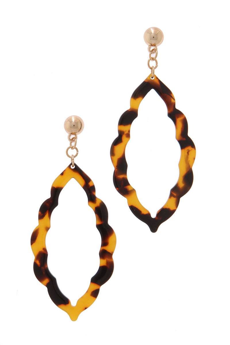 Acetate Moroccan Shape Post Drop Earring