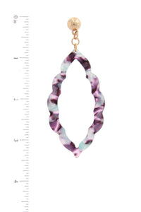 Acetate Moroccan Shape Post Drop Earring