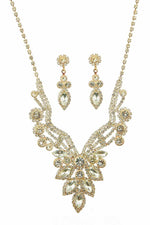 Load image into Gallery viewer, Marquise Multi Rhinestone Necklace &amp; Earring Set
