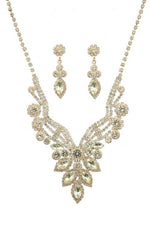 Load image into Gallery viewer, Marquise Multi Rhinestone Necklace &amp; Earring Set
