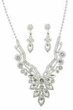 Load image into Gallery viewer, Marquise Multi Rhinestone Necklace &amp; Earring Set
