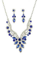 Load image into Gallery viewer, Marquise Multi Rhinestone Necklace &amp; Earring Set
