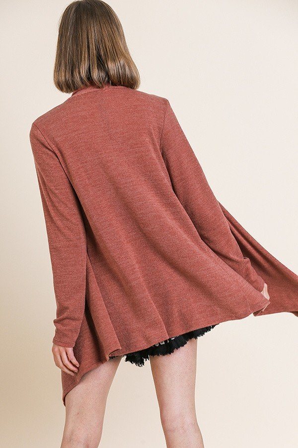 Soft Knit Long Sleeve Open Front Cardigan