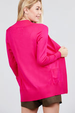 Load image into Gallery viewer, Long Sleeve Rib Banded Cardigan with Pockets
