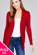 Load image into Gallery viewer, Long Sleeve Rib Banded Cardigan with Pockets
