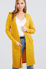 Load image into Gallery viewer, Long Sleeve Pointelle Rib Long Cardigan with Pockets
