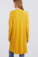 Load image into Gallery viewer, Long Sleeve Pointelle Rib Long Cardigan with Pockets
