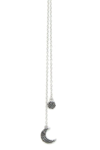 Moon Circle Rhinestone Y Shape Necklace