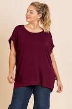 Load image into Gallery viewer, Short Dolman Sleeve Scoop Neck Top
