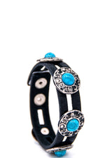 Load image into Gallery viewer, Turquoise Stone Concho Bracelet
