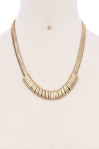 Chunky Snake Chain With Rings Short Necklace