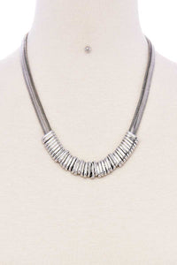 Chunky Snake Chain With Rings Short Necklace