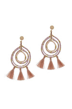 Load image into Gallery viewer, Tassel Beaded Circle Earring
