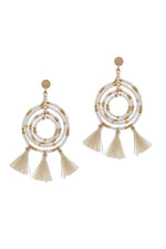 Load image into Gallery viewer, Tassel Beaded Circle Earring
