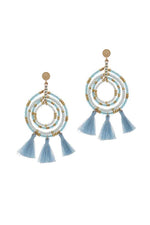 Load image into Gallery viewer, Tassel Beaded Circle Earring
