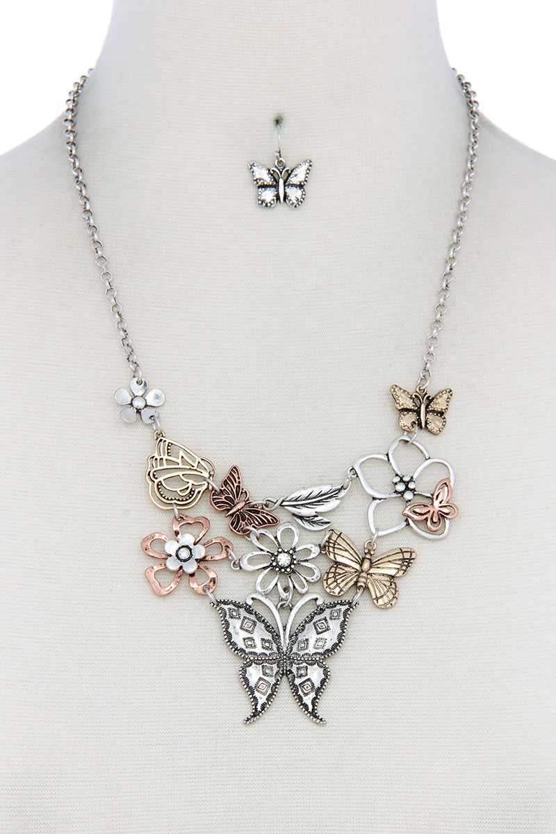 Metal Butterfly Necklace