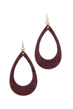 Load image into Gallery viewer, Cut Out Cork Teardrop Shape Drop Earring
