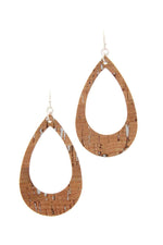 Load image into Gallery viewer, Cut Out Cork Teardrop Shape Drop Earring
