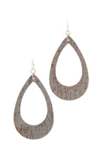 Load image into Gallery viewer, Cut Out Cork Teardrop Shape Drop Earring
