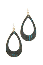 Load image into Gallery viewer, Cut Out Cork Teardrop Shape Drop Earring
