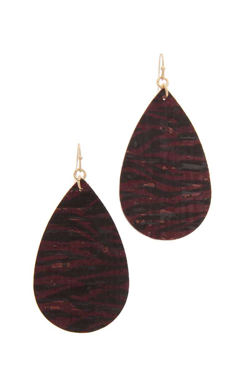 Animal Print Teardrop Shape Drop Earring