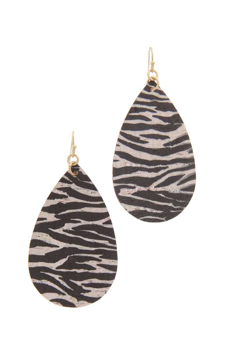 Animal Print Teardrop Shape Drop Earring