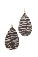 Load image into Gallery viewer, Animal Print Teardrop Shape Drop Earring
