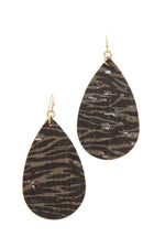 Load image into Gallery viewer, Animal Print Teardrop Shape Drop Earring
