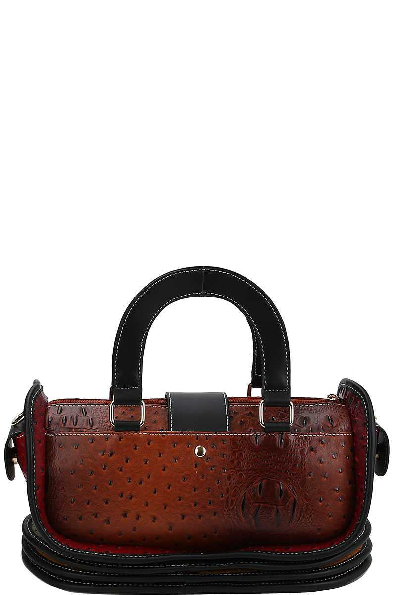 Buckle Accent Stylish Cute Satchel with Long Strap