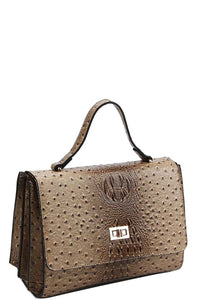 Modern Fashion Croco Pattern Satchel with Long Strap