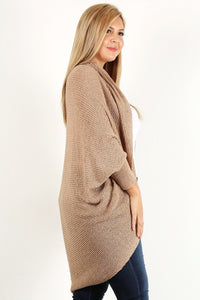 Solid Loose Knit Open Cocoon Cardigan