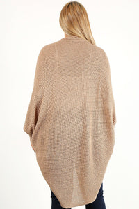 Solid Loose Knit Open Cocoon Cardigan