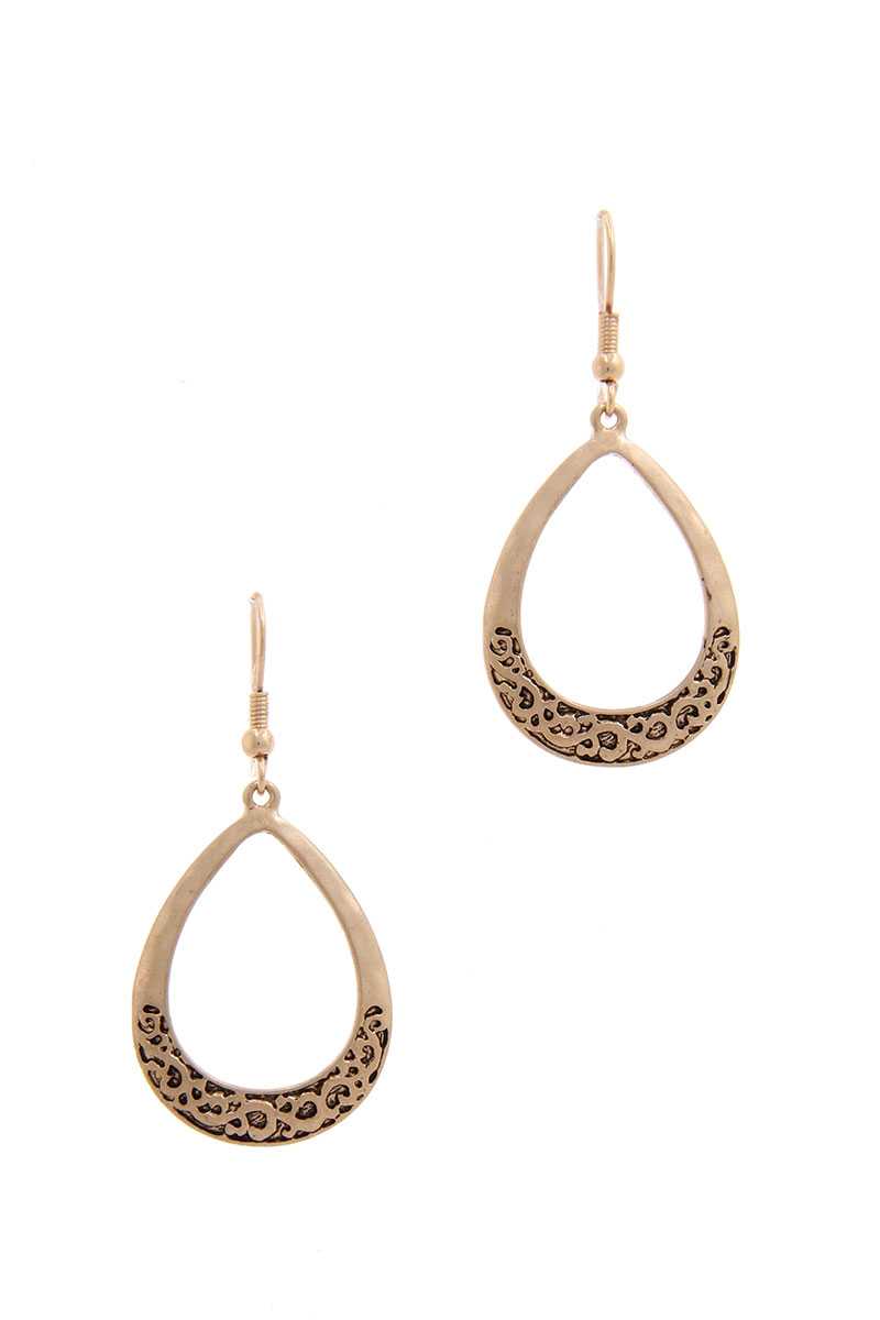 Two Tone Teardrop Shape Earring