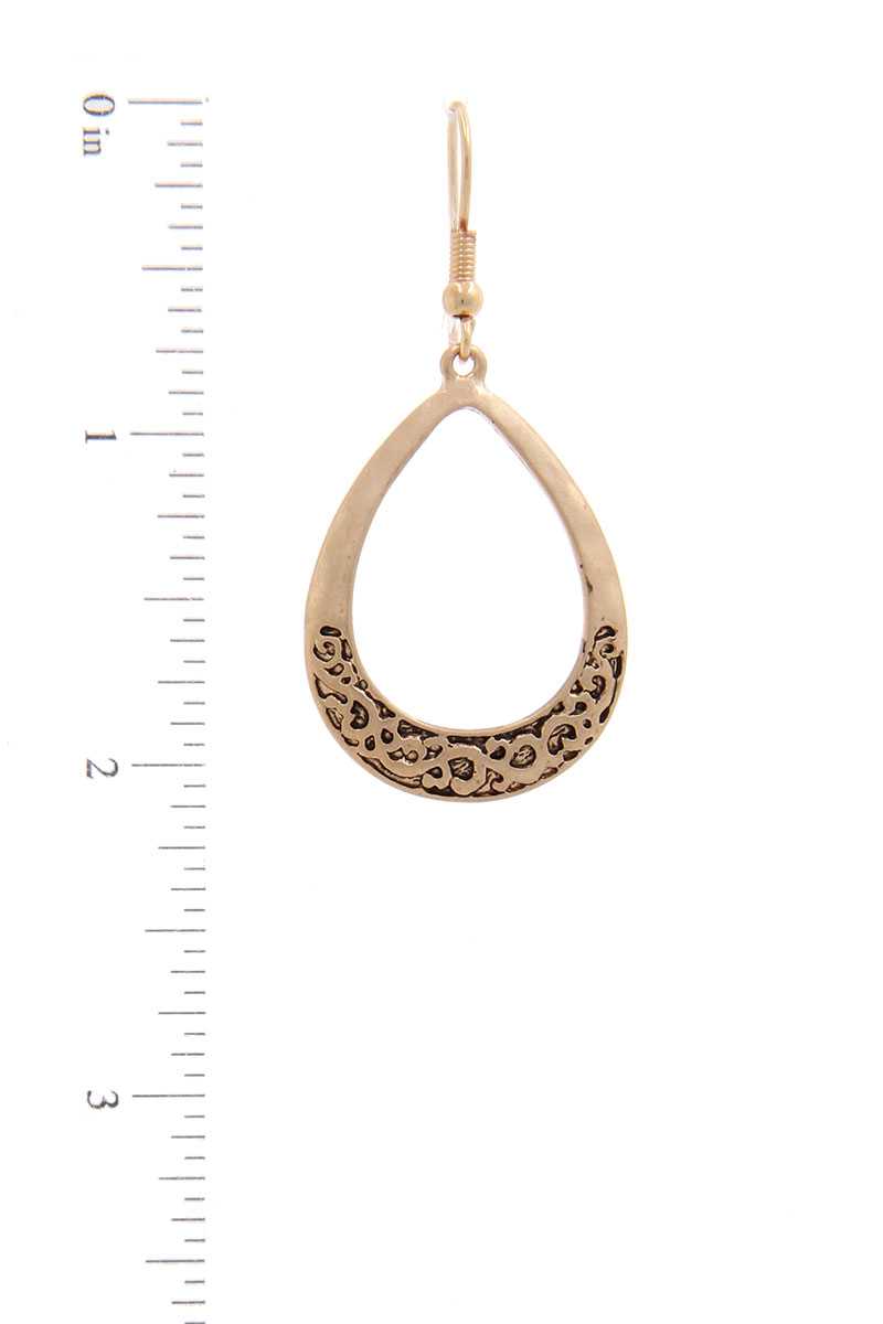 Two Tone Teardrop Shape Earring