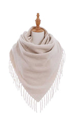 Load image into Gallery viewer, Stylish Solid Color Square Scarf With Fringe
