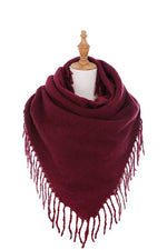 Load image into Gallery viewer, Stylish Solid Color Square Scarf With Fringe
