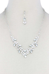 Teardrop Shape Rhinestone Necklace