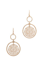 Load image into Gallery viewer, Double Circle Drop Earring
