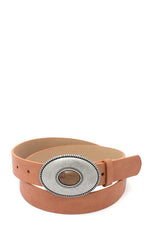 Load image into Gallery viewer, Oval Shape Metal Buckle Pu Leather Belt
