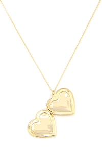 Puffy Metal Heart Locket Necklace