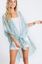 Load image into Gallery viewer, Chiffon Patterned Open Front Kimono
